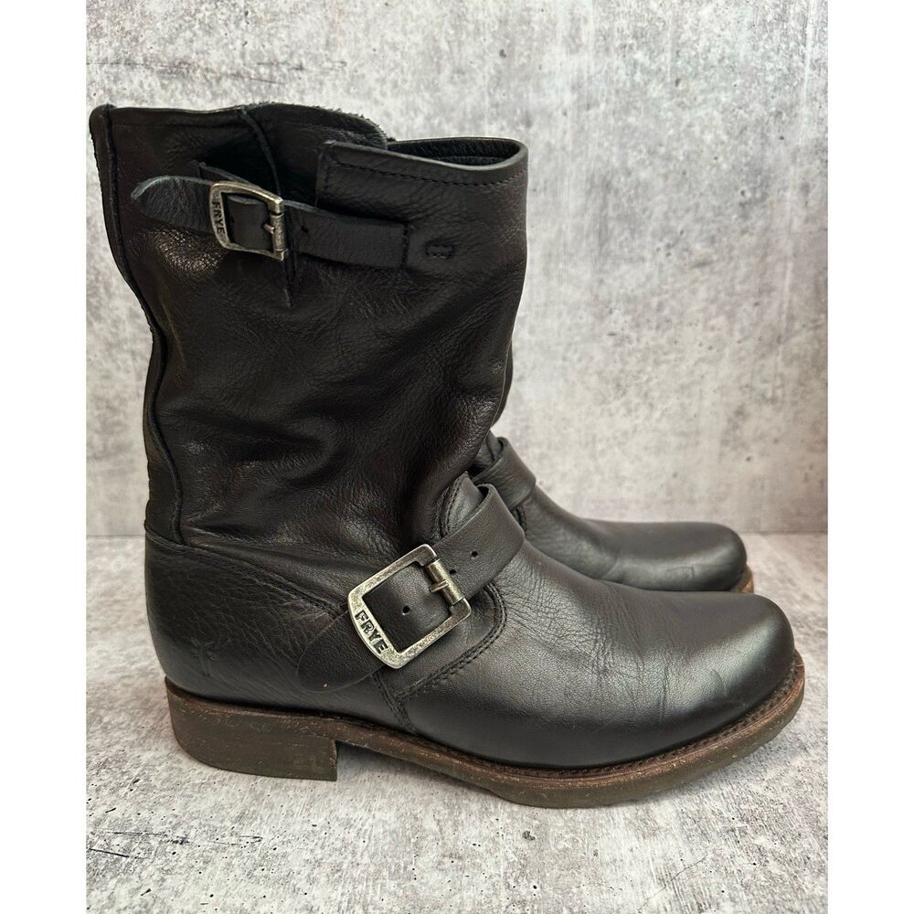 Frye Veronica Size 7.5 Women's Leather Black Moto Boot - 76509